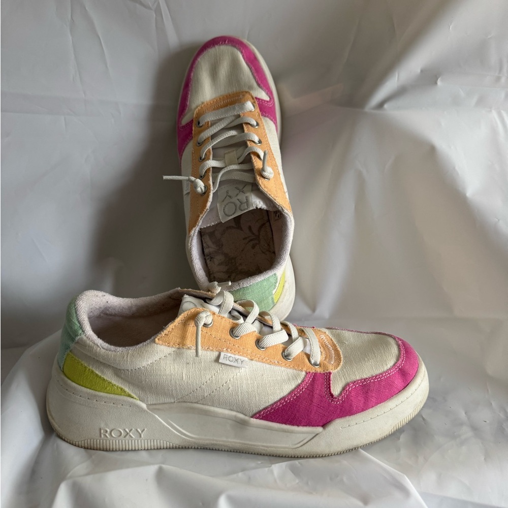 Roxy Women's Pink, Orange, and Green Sneakers